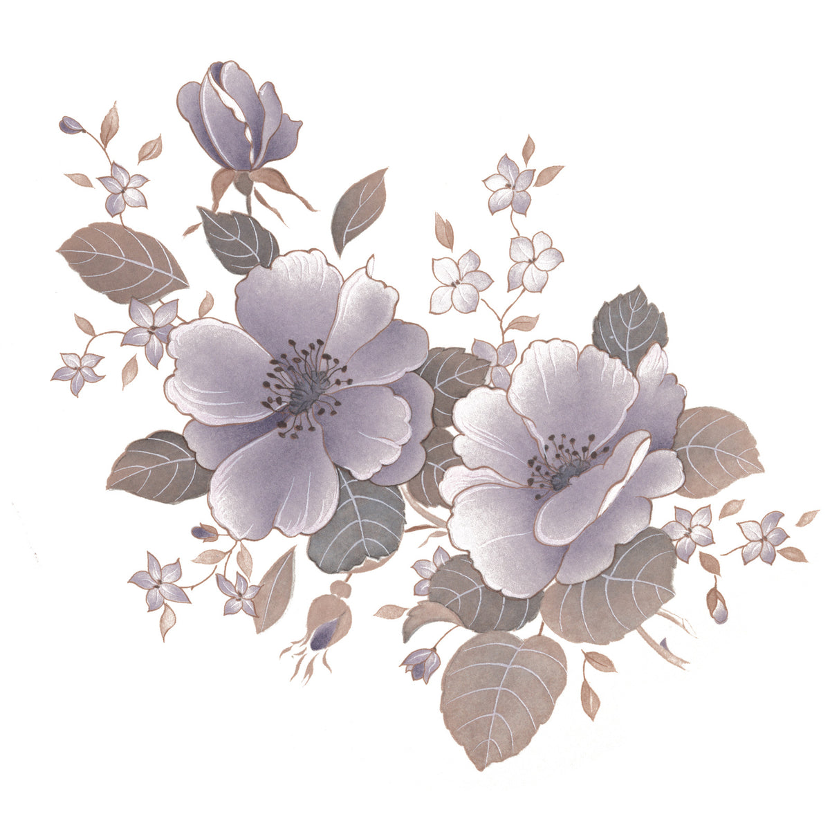 Waterslide Decal for Ceramics - Lavender Wild Roses – Vintage Botanical