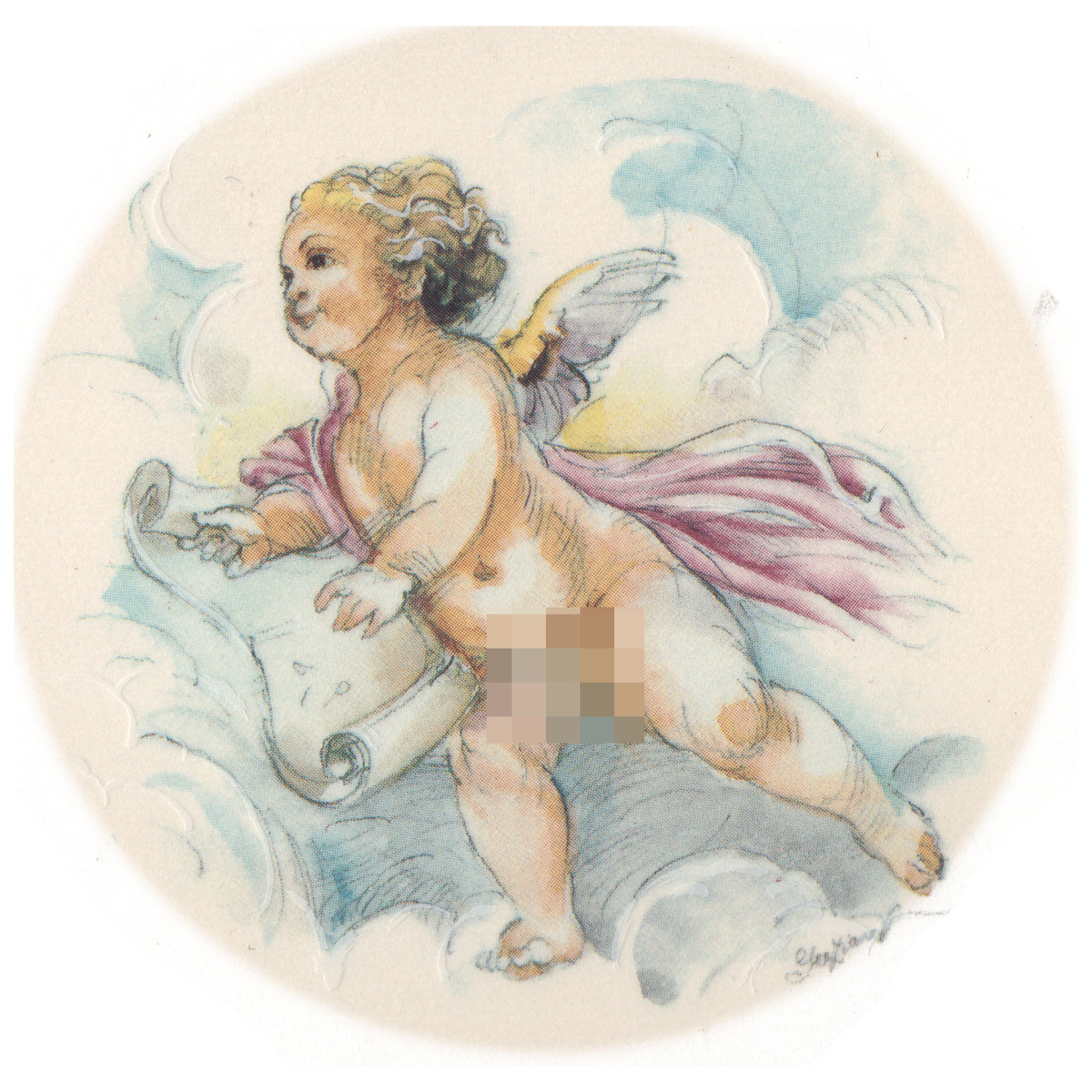 Waterslide Decal for Ceramics - Cherub with Scroll – Vintage Pastel