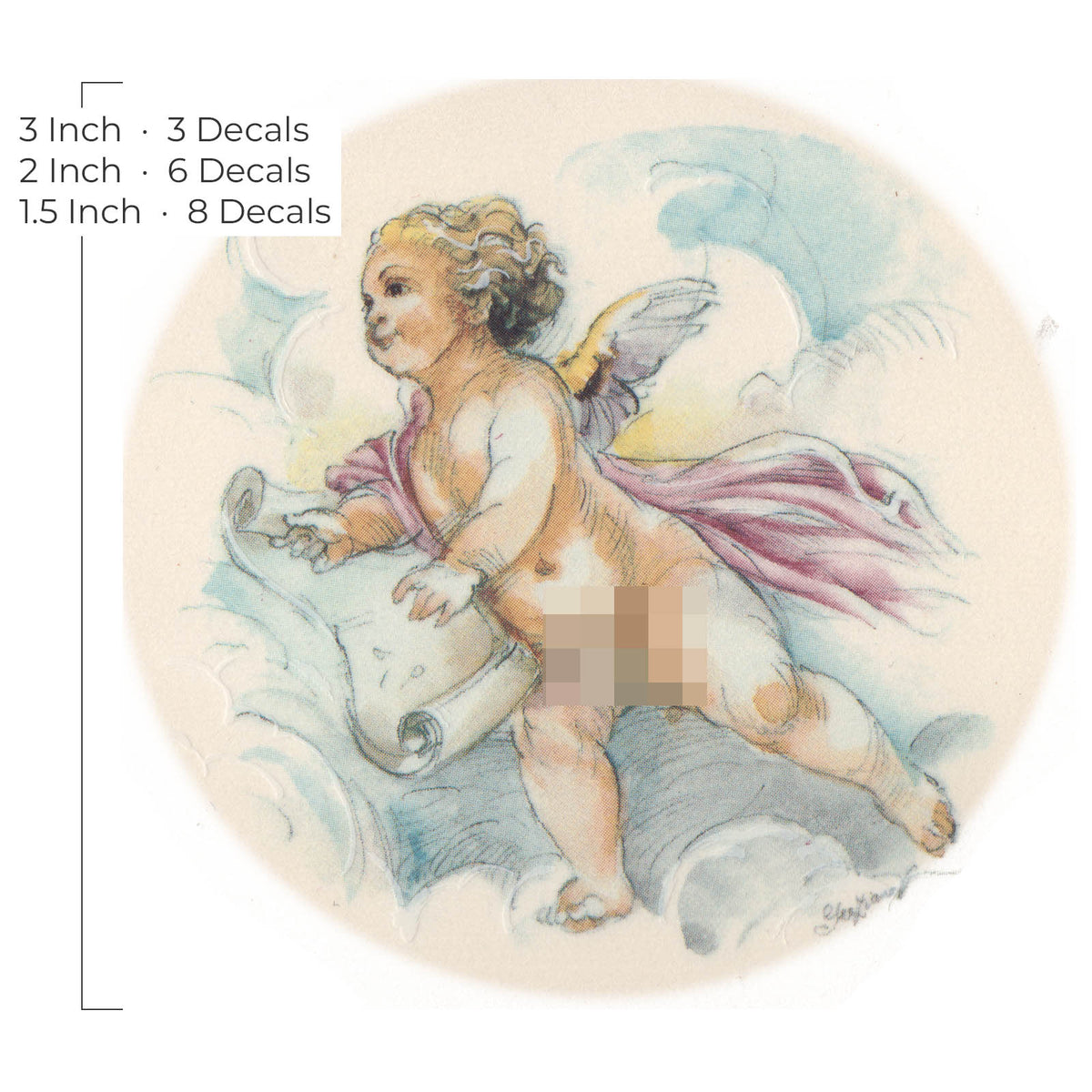 Waterslide Decal for Ceramics - Cherub with Scroll – Vintage Pastel