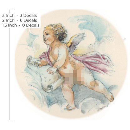 Waterslide Decal for Ceramics - Cherub with Scroll – Vintage Pastel