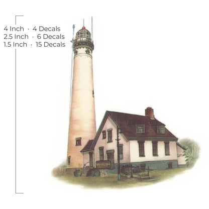 Waterslide Decal for Ceramics - Presque Isle Lighthouse Michigan – Vintage Illustration