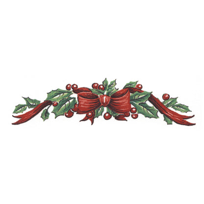 Waterslide Decal for Ceramics - Christmas Holly Garland – Vintage Red Ribbon Bow