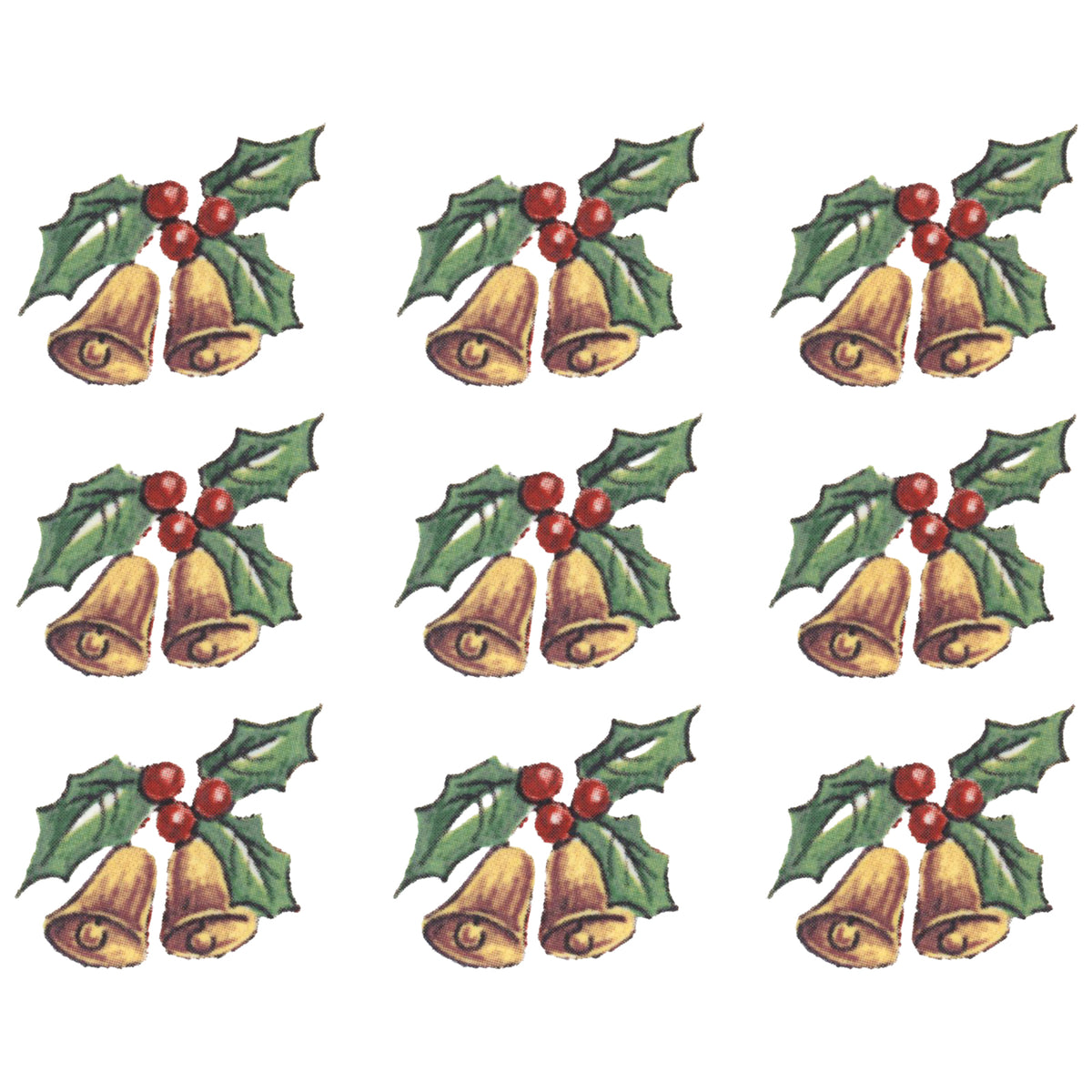 Waterslide Decal for Ceramics - Christmas Bells with Holly – Vintage Holiday