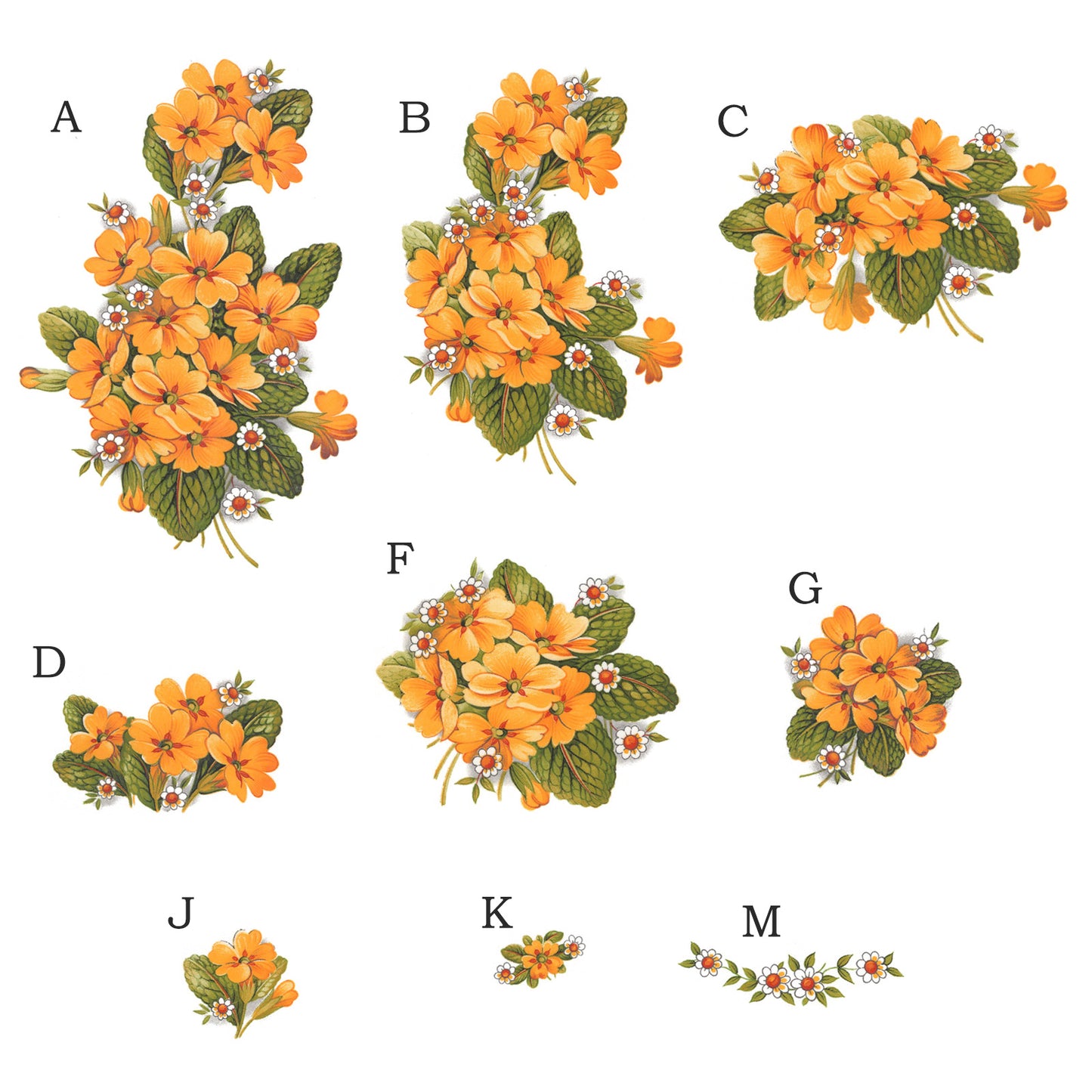 Yellow Primrose Flower Waterslide Ceramic Decals