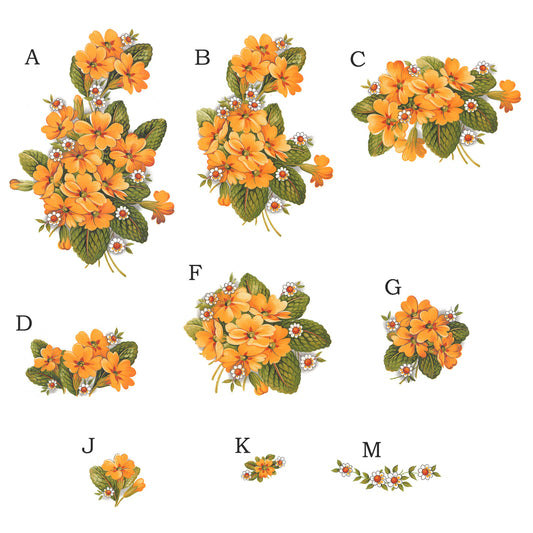 Yellow Primrose Flower Waterslide Ceramic Decals