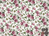 Allover Pink Rose Chintz 1 pc 9" X 13-3/4" Overglaze Ceramic Decal Sheet 2737