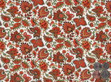 Allover Red Paisley Chintz 1 pc 9" X 13-3/4" Overglaze Ceramic Decal Sheet 2905
