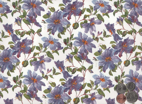 Allover Clematis Chintz 1 pc 9" X 13-3/4" Overglaze Ceramic Decal Sheet 3526
