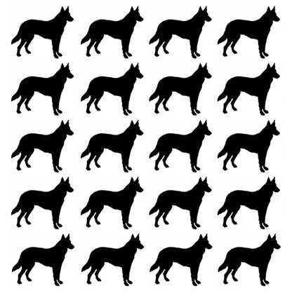 German Shepherd Dog 20 pcs 1 Inch Black Fused Glass Decals