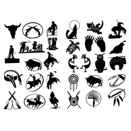 American Southwest Collection Black Fused Glass Decals