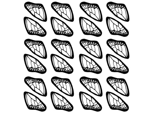 Butterfly Wings 24 pcs Black Fused Glass Decals
