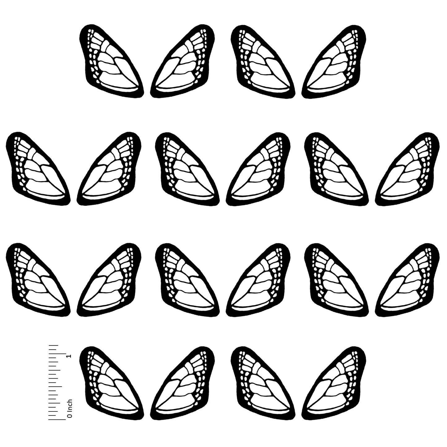 Butterfly Wings 24 pcs Black Fused Glass Decals