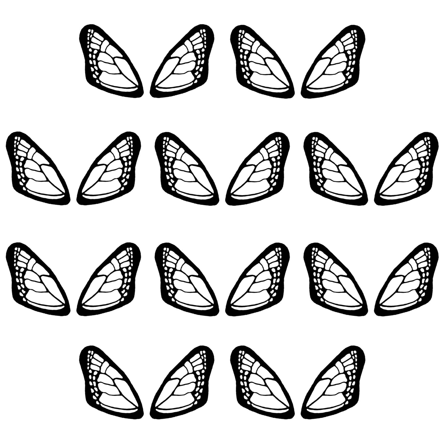 Butterfly Wings 24 pcs Black Fused Glass Decals