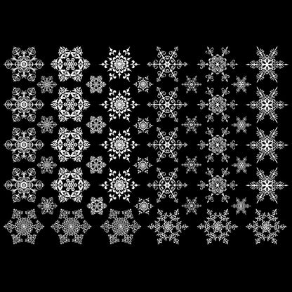 Snowflakes 50 pcs 1 Inch White Fused Glass Decals