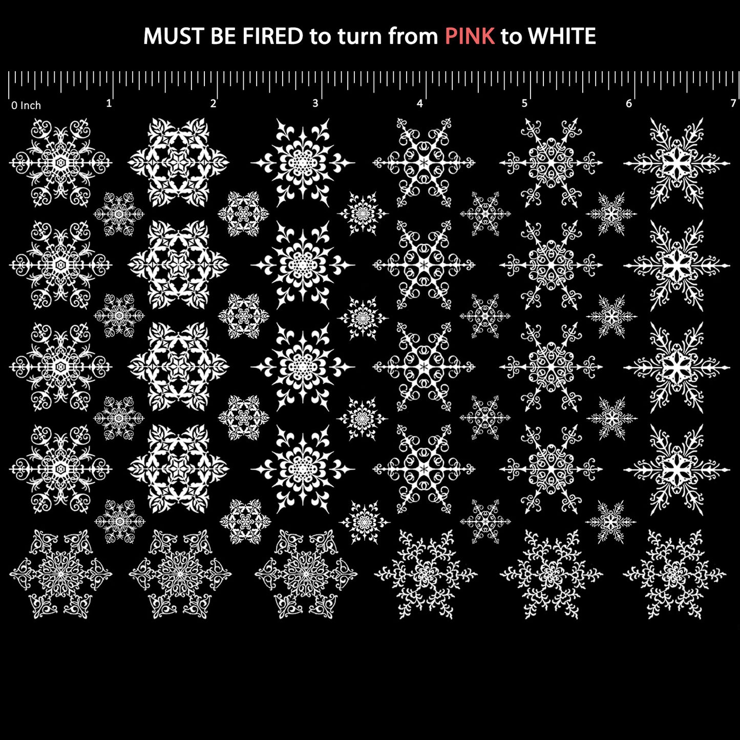 Snowflakes 50 pcs 1 Inch White Fused Glass Decals