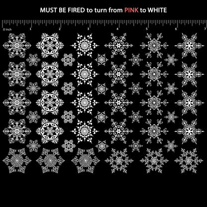 Snowflakes 50 pcs 1 Inch White Fused Glass Decals