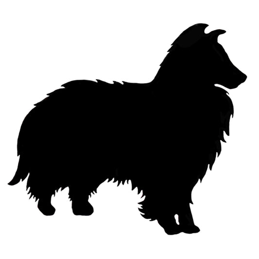 Collie Dog 2 Inch Black Fused Glass Decals