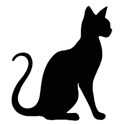 3.5 Inch 4 pcs Cat Breeds Black Fused Glass Decals