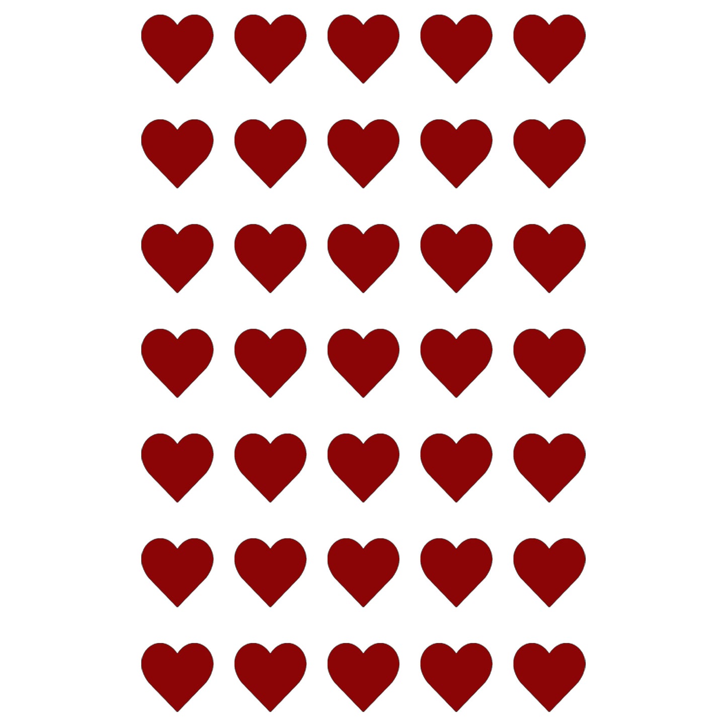Hearts 35 pcs 1/2 Inch Red Fused Glass Decals