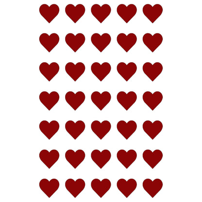 Hearts 35 pcs 1/2 Inch Red Fused Glass Decals