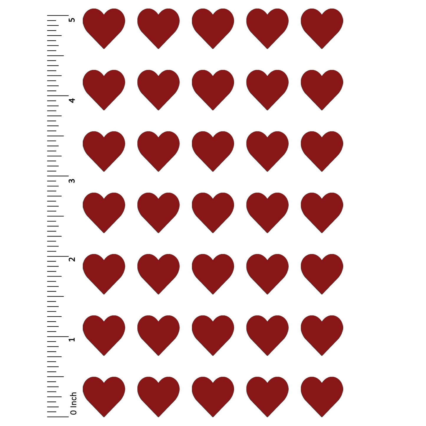 Hearts 35 pcs 1/2 Inch Red Fused Glass Decals