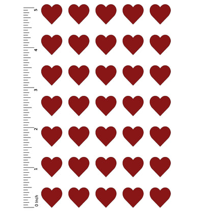 Hearts 35 pcs 1/2 Inch Red Fused Glass Decals