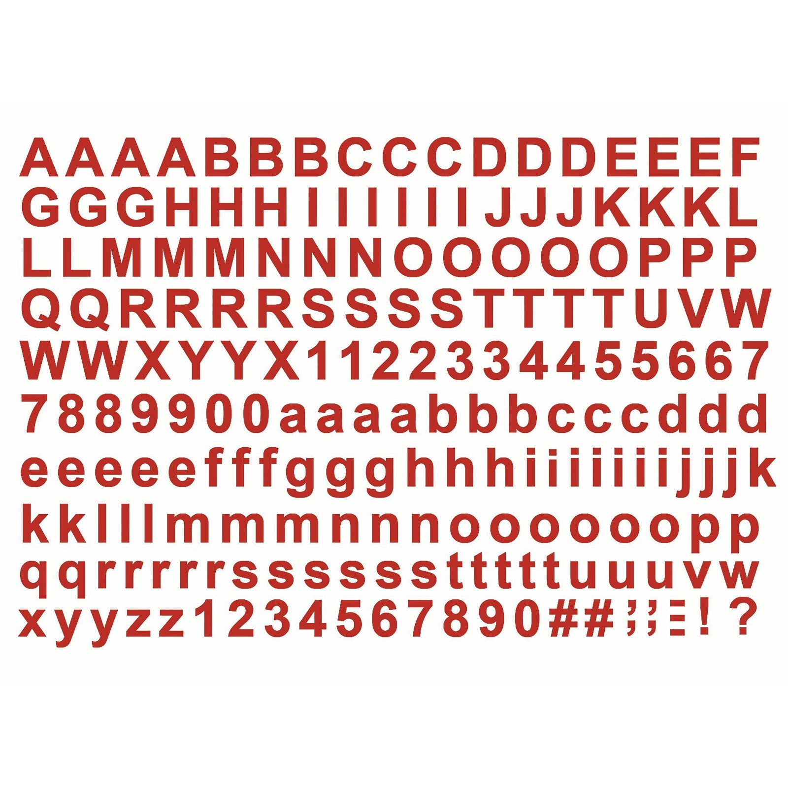 Block Font Alphabet 197 Pcs 1/4