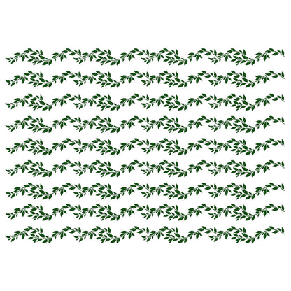 Leafy Vine Border 9 pcs 7 x 0.5 Inch Green Fused Glass Decals