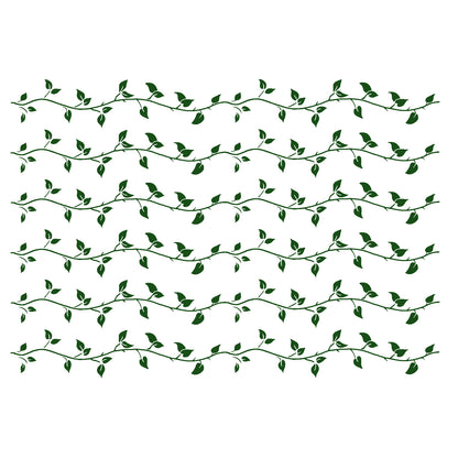 Leaf Vine 6 pcs 5 x 0.5 Inch Green Fused Glass Decals