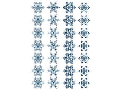 Snowflakes 28 pcs 3/4 Inch Blue Fused Glass Decals
