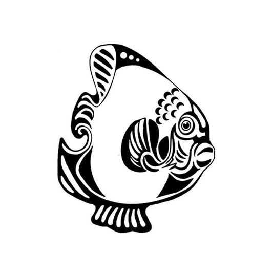 Discus Fish 2 pcs 3.5 Inch Black Fused Glass Decals