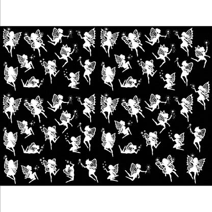 Fairy Wishes 55 pcs 1 Inch White Fused Glass Decals