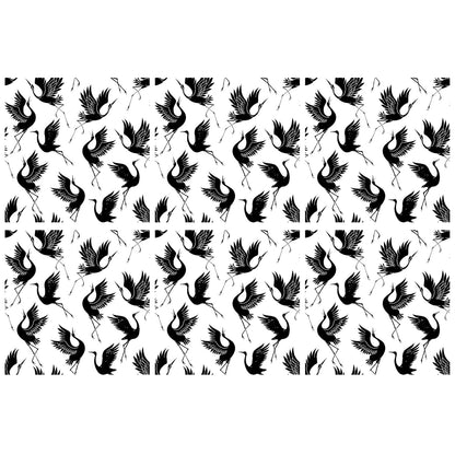 Crane Tiles 6 pcs 2.5 Inch Black Fused Glass Decals