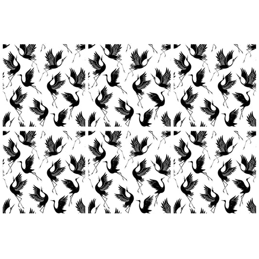 Crane Tiles 6 pcs 2.5 Inch Black Fused Glass Decals