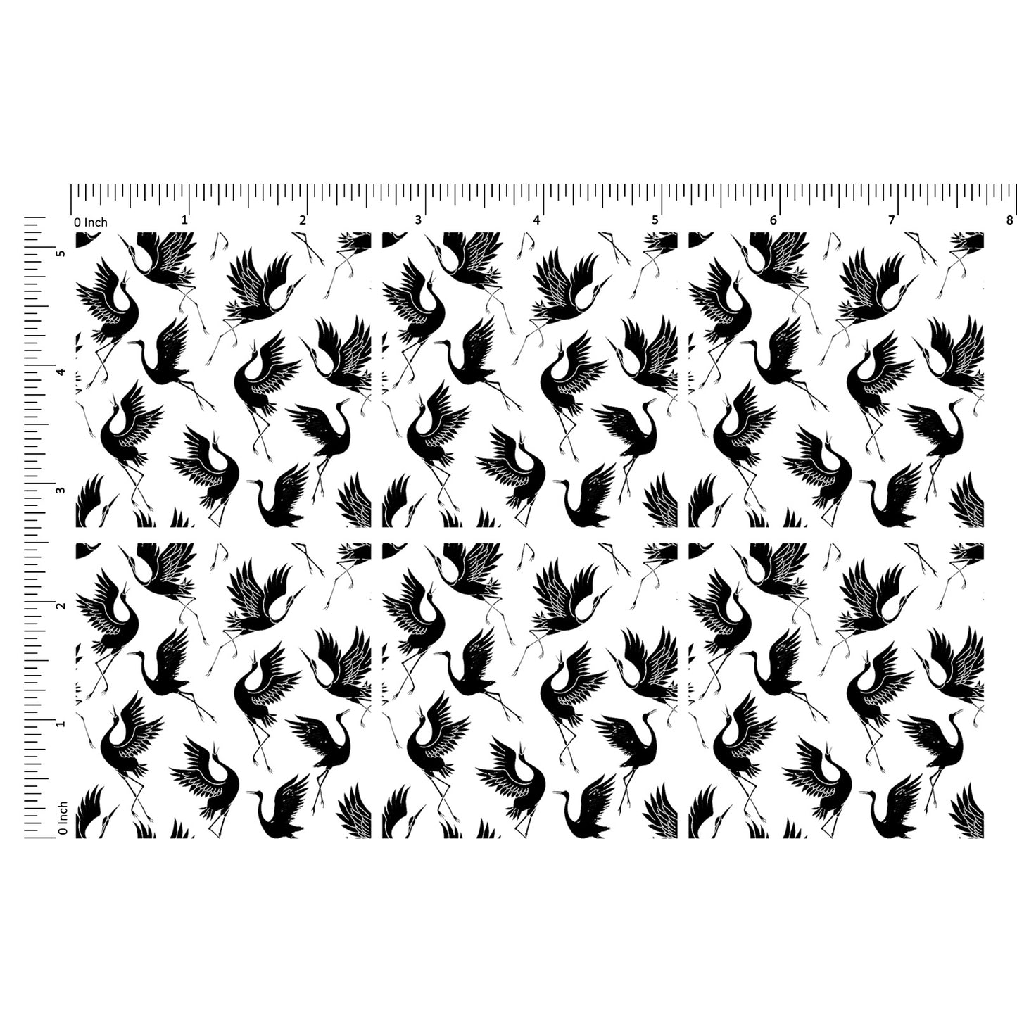 Crane Tiles 6 pcs 2.5 Inch Black Fused Glass Decals