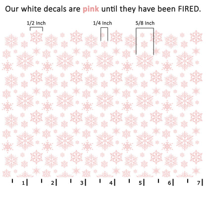 Snowflakes 1 pc 5 x 7 Inch White Fused Glass Decals