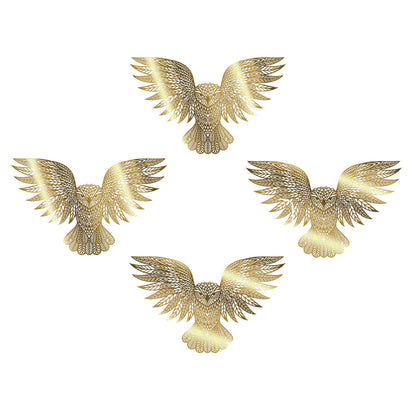 Celestial Owl 4 pcs 2 Inch 22k Gold Fused Glass Decals