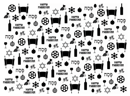 Seder Passover Chintz Black Fused Glass Decals