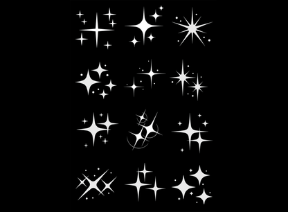 Twinkling Stars 12 pcs 1 Inch White Fused Glass Decals