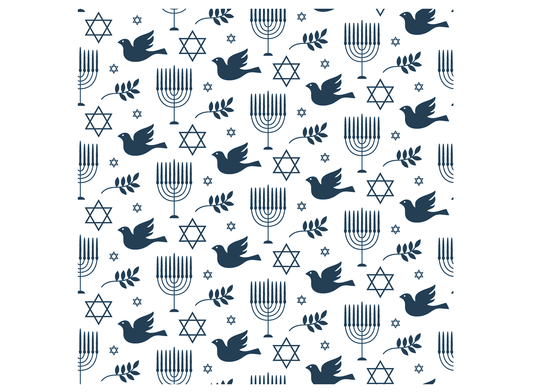 Jewish Icons Tiled 5 Inch Blue Fused Glass Decals