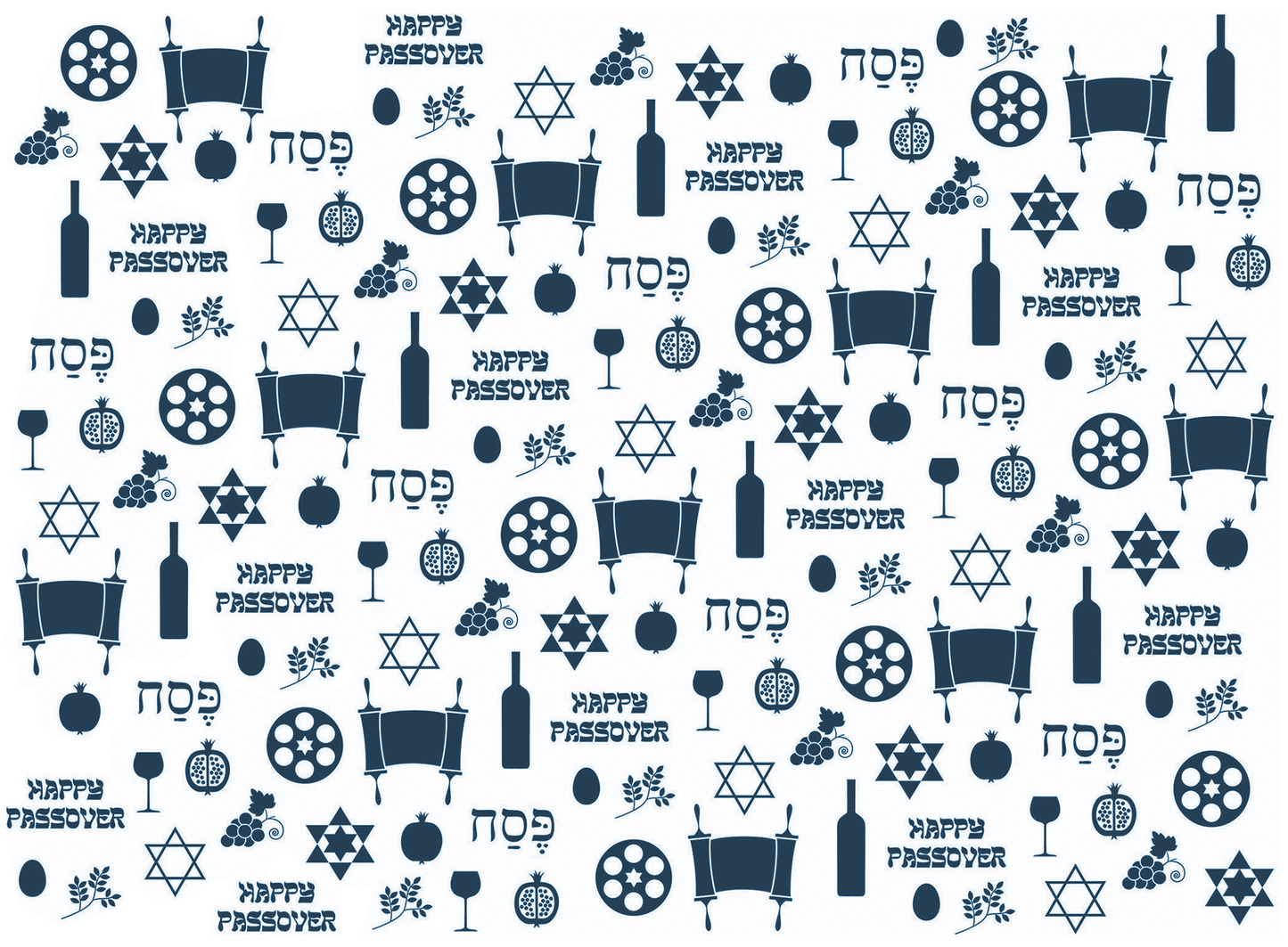 Seder Passover Icons Blue Fused Glass Decals