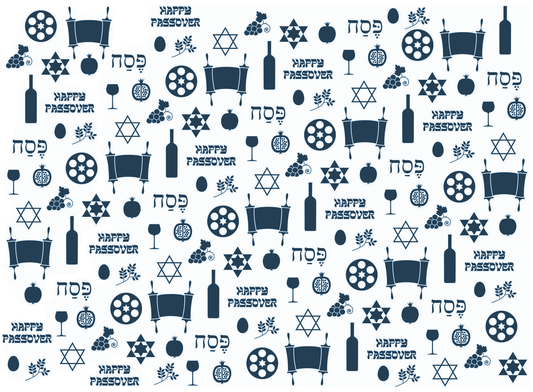 Seder Passover Icons Blue Fused Glass Decals