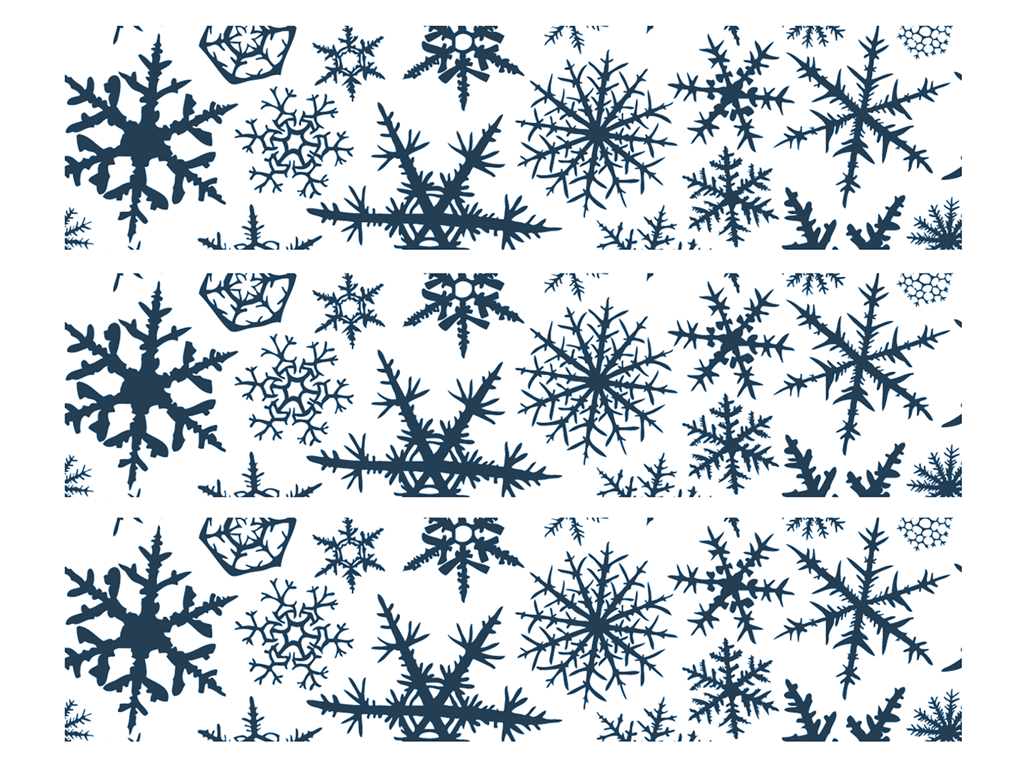 Snowflake Barrettes 6 pcs Blue Fused Glass Decals