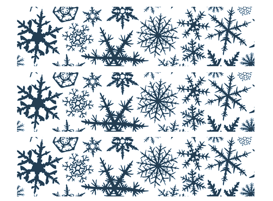 Snowflake Barrettes 6 pcs Blue Fused Glass Decals