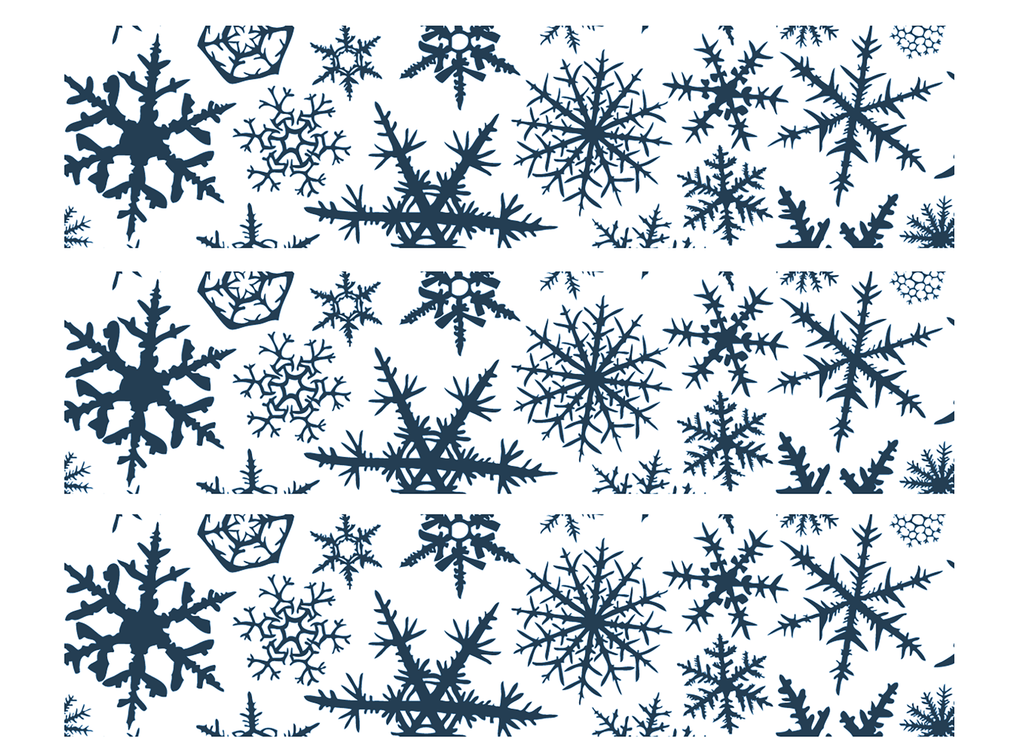 Snowflake Barrettes 6 pcs Blue Fused Glass Decals
