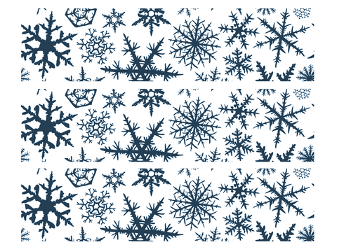 Snowflake Barrettes 6 pcs Blue Fused Glass Decals