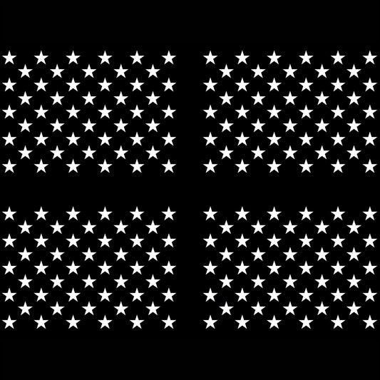 USA Flag Star Union Large 3 Inch White Fused Glass Decals