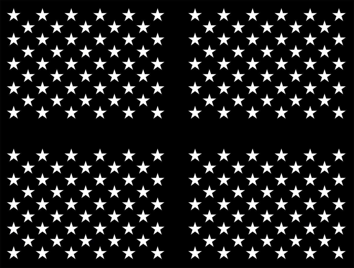 USA Flag Star Union Large White Fused Glass Decals