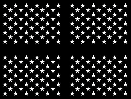 USA Flag Star Union Large White Fused Glass Decals