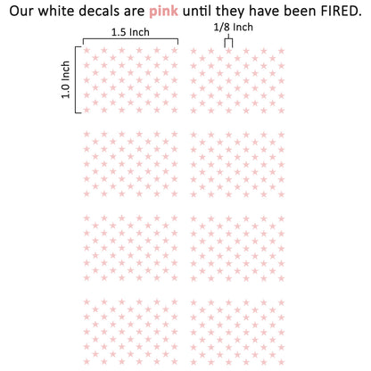 USA Flag Star Union 1.5 Inch White Fused Glass Decals